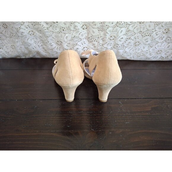 EUC Johnston & Murphy	Tan Suede Open Toe Lace-up Sandal/Sz. 7M - Picture 6 of 9